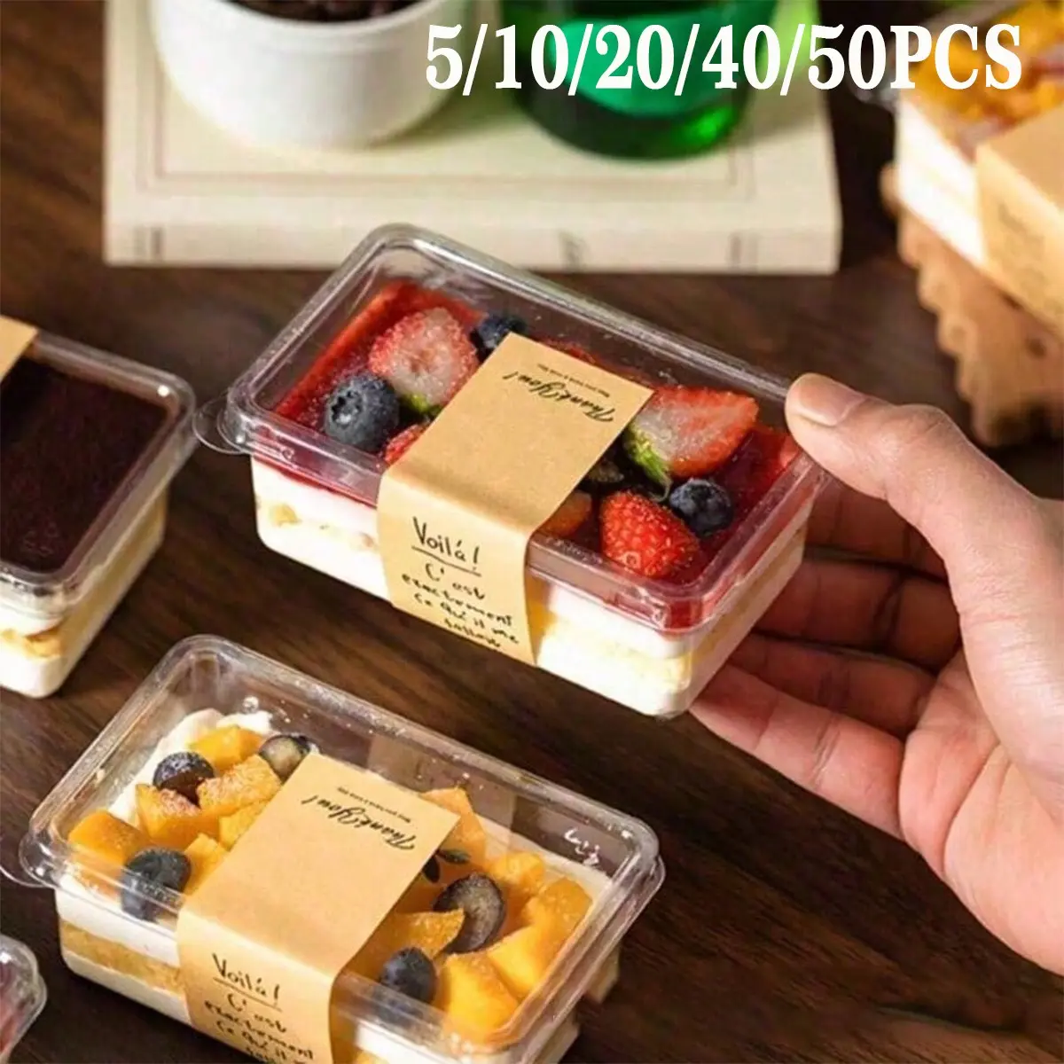 Reusable Transparent Tiramisu Boxes, Layered Tiramisu Containers, Mousse Cake Boxes, Baking Dessert Boxes, Party Supplies