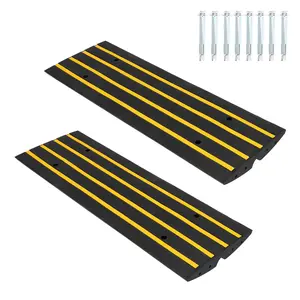 48 Inch Driveway Curb Ramp 2 Pack Recycled Rubber Low Profile Driveway Bumper Ramp Maximum Load 110000lbs for Cars Safe Driveway Curb Ramps 48x16x2.5 Inch Driveway Bumper
