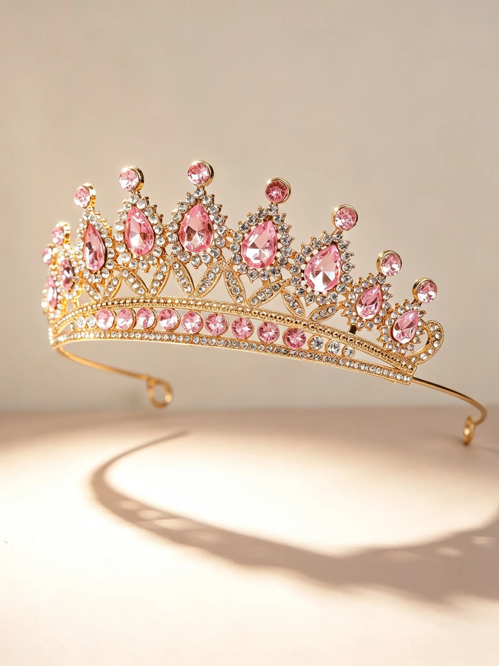 Girl Shiny Rhinestone Crown Headpiece, Cute Elegant Princess Queen Headband Hair Crowns, Perfect for Wedding Party Ball Gift, All Seasons Style