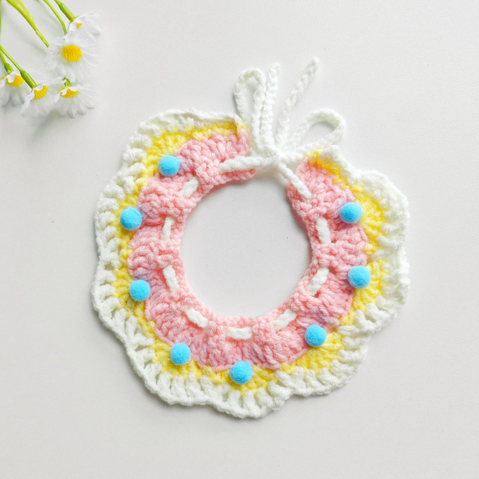 Cat and dog neck scarves, pet Christmas accessories, knitted collars, cute British Shorthair and Teddy designs, cross-border wholesale