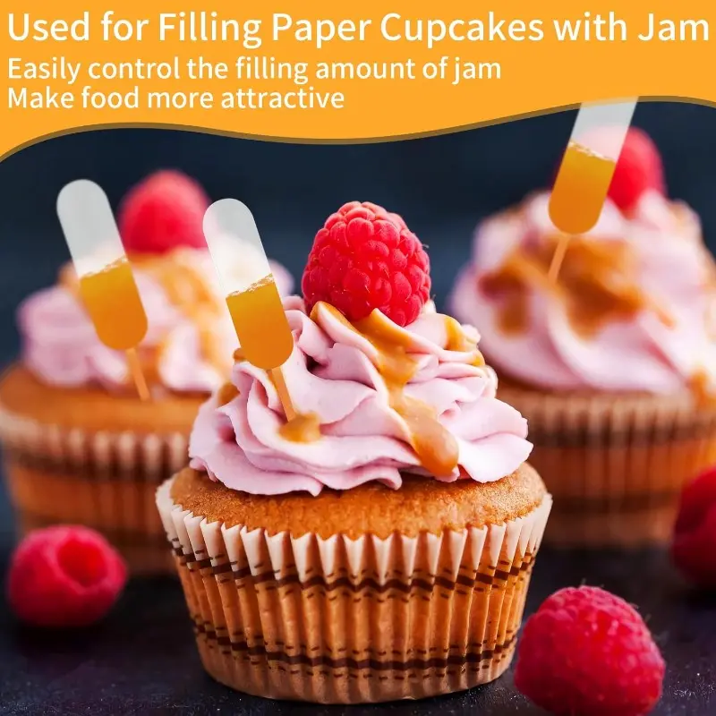 Jam dropper straw, transparent dropper, food syringe transfer dropper, suitable for chocolate or strawberry cakes, ice cream, small cakes, waffles.