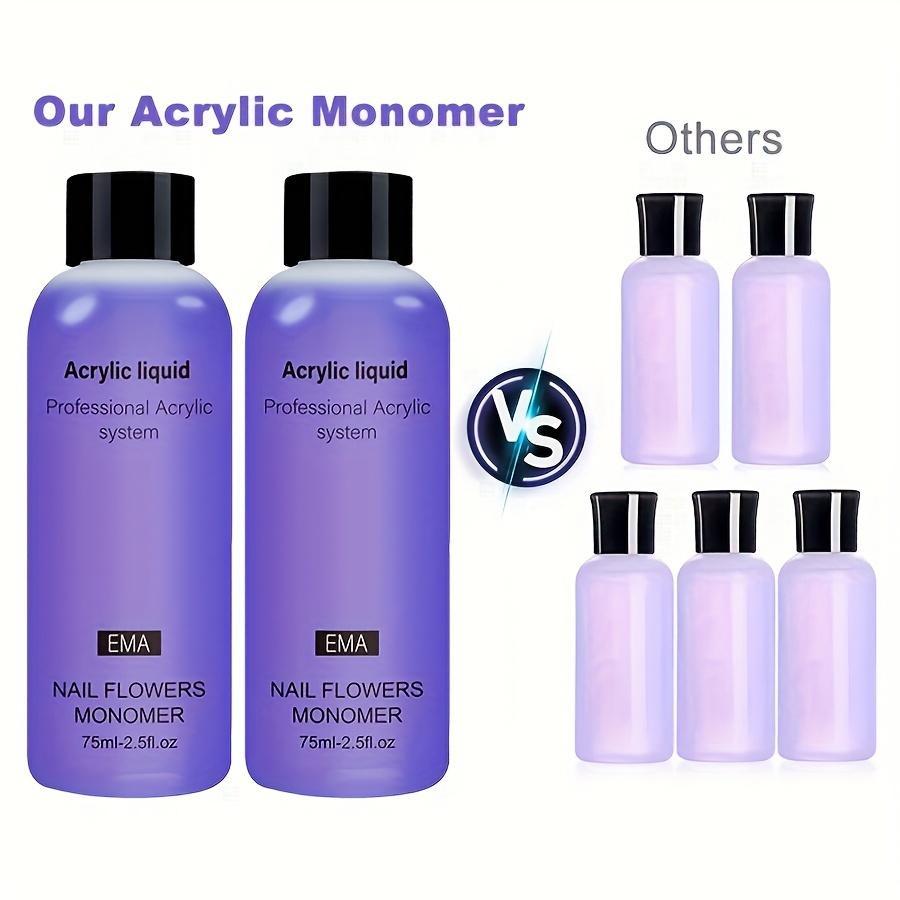 Nail Extension Acrylic Liquid Monomer System, 2 Counts Professional Nail Art Acrylic Liquid, Nail Polish for Salon & Diy Use, Acrylic Press Nails Nail Supplies, Nail Art Tool