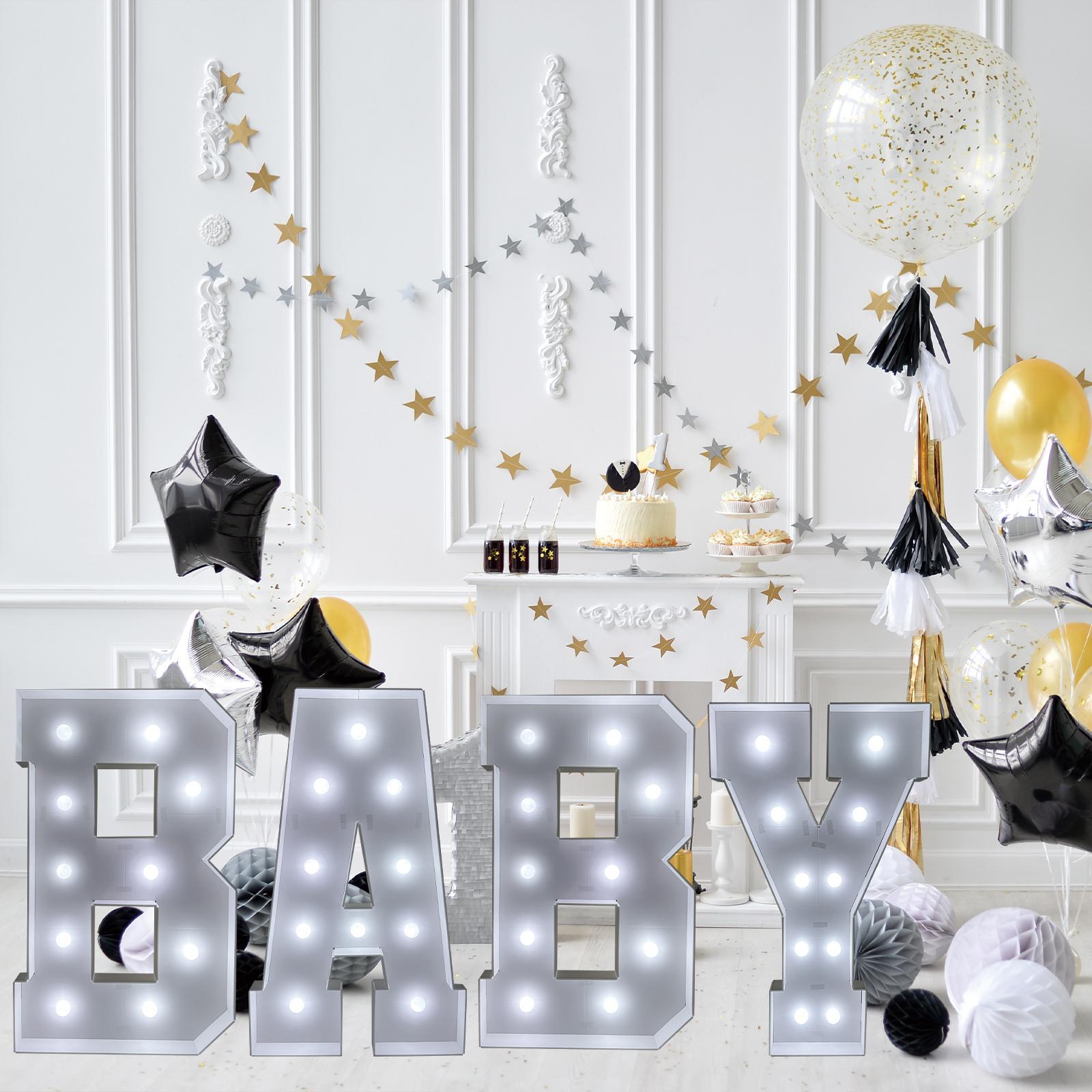 Light-Up Number & Letter (1 Set), Battery-Powered Light-Up Numbers, Giant Numbers for Birthday, Anniversary & Graduation Party Decorations, Party LED Lights