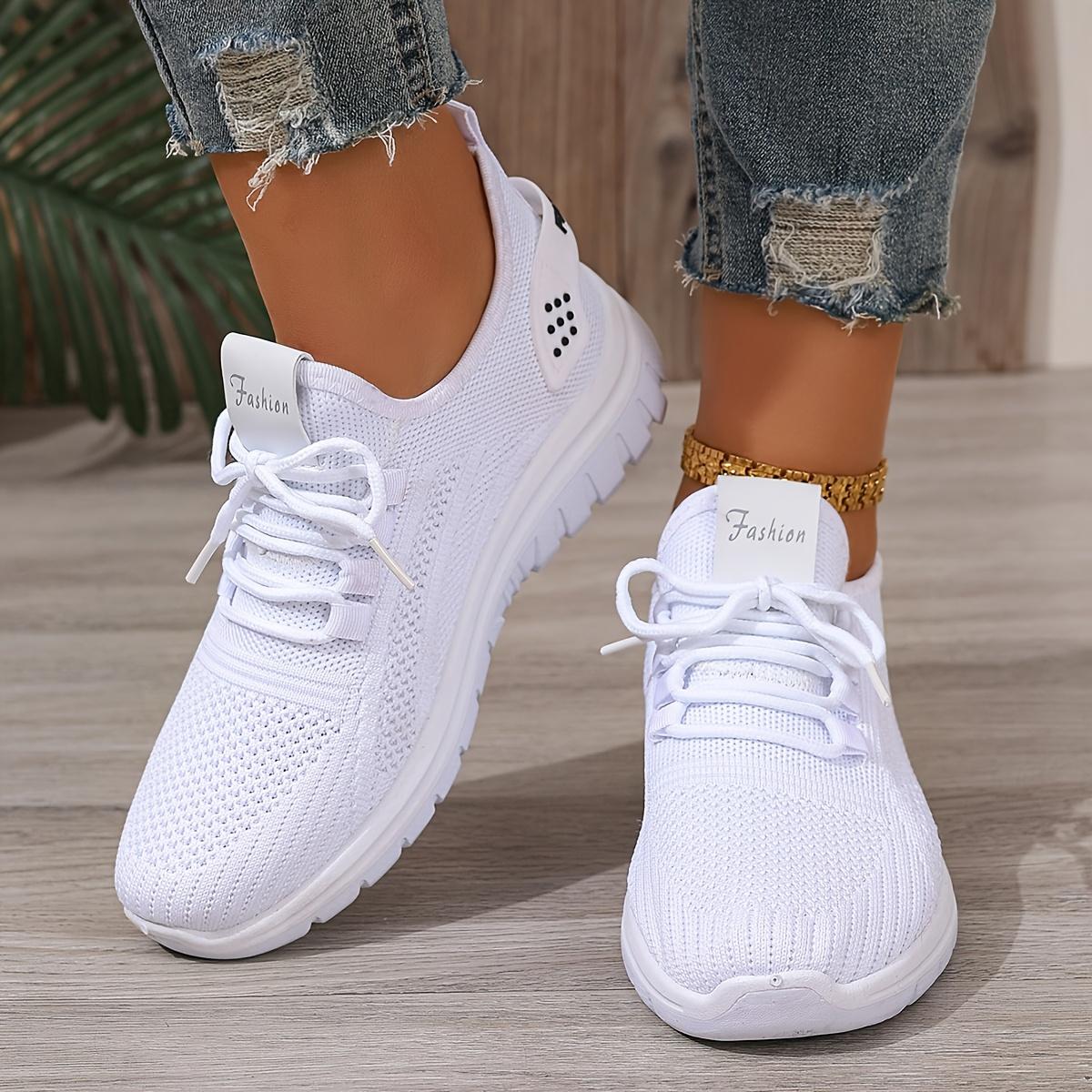 【QUAWUJIE】Women's Plus Size Wide Fit Sneakers 2026 Spring Summer New Arrival Mesh Breathable Lightweight For Ladies Outdoor Daily Wear