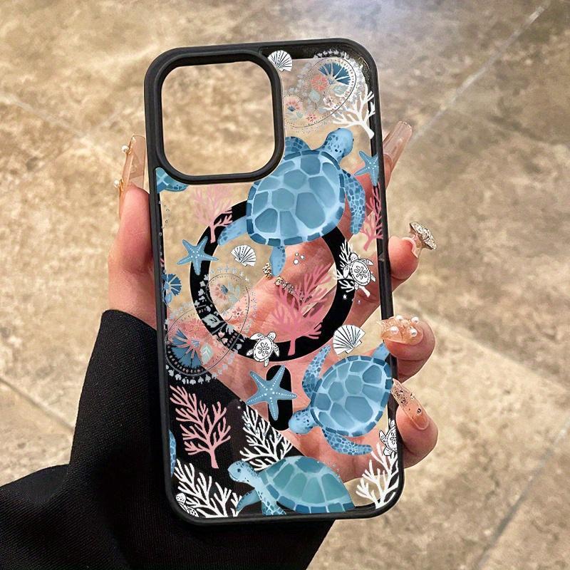 Ocean drifter pattern. Shockproof and drop-proof magnetic protective case, suitable for iPhone 16 15 14 13 12 11 XS X, Samsung and other series of mobile phone cases, can be given as a holiday gift to friends or family twilight letter iphone 14 summer