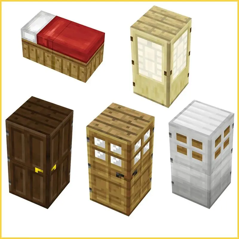 1PCS Minecraft DIY Magnetic Building Blocks with Door & Bed, Children's Creative Game Toys for Children Development, Ideal Birthday Christmas Gift (Home & Festive Party Supplies), Best Birthday Christmas Gift