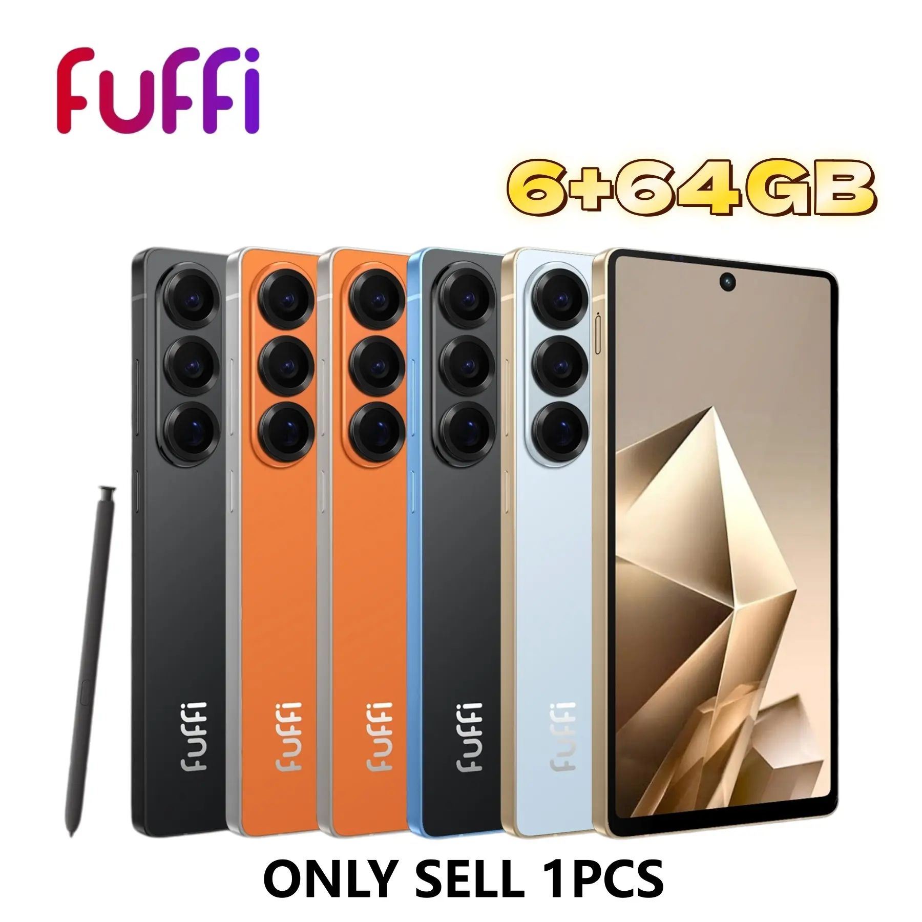 FUFI smart phone, global 4G network, 6.8-inch ultra-clear screen, 6GB RAM, 64GB ROM, eight-core processor, dual SIM dual standby, electronic stylus, 4100 mAh battery, 8MP + 20MP pixels, Android 12 phone