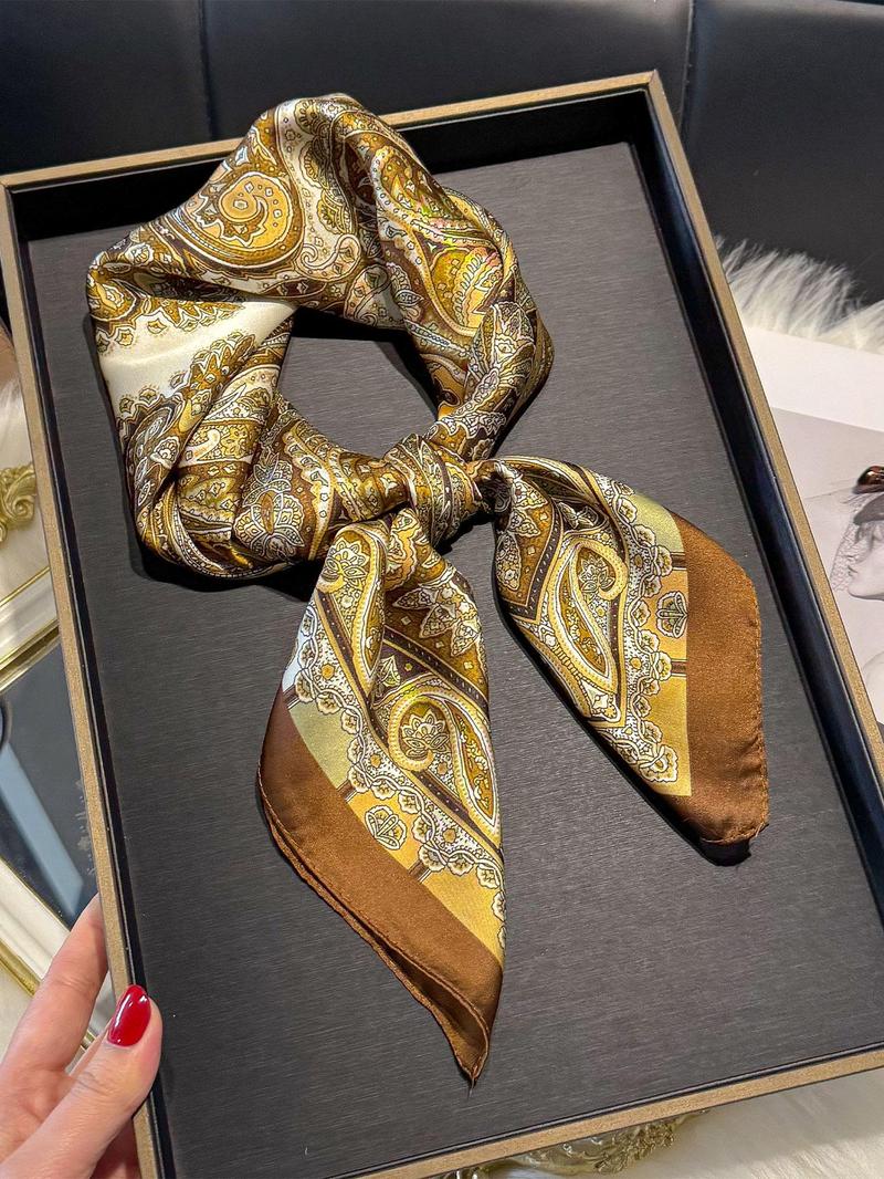 Boho Style Paisley Print Scarf, Bandanas, Casual Soft Comfortable Shawl for Women & Men, Fashion Accessories for Daily Wear