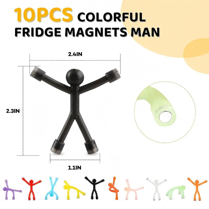 20PCS Colorful Magnetic Men for Kids Valentines Day Gifts, Flexible Fridge Magnets & Fidget Toys, Creative Magnetic People for Fun Decoration on Refrigerator, Whiteboard, or Office