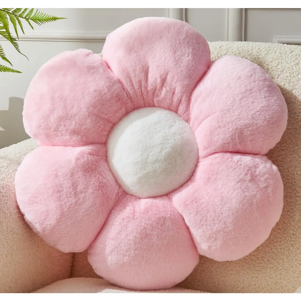 Pink Flower Pillow,Flower Shaped Throw Pillow 15.7In Daisy Pillow Cushion Cute Flower Seating Cushion Home Decorative Pillows for Sofa Couch Bed