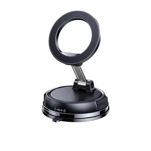 Foldable Magnetic Car Phone Holder, 20 N52 Magnets, Vacuum Suction, Heat-Resistant Nano-Adhesive Base, for Apple, Samsung Phones, Cars, Tools