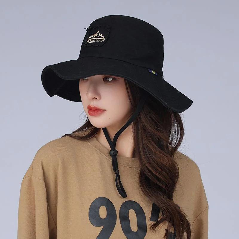 Summer Wide Large Brim Men Women Fisherman Hat Outdoor UV Protection Casual Sun Cap Hiking Fishing Climbing Safari Bucket Hats