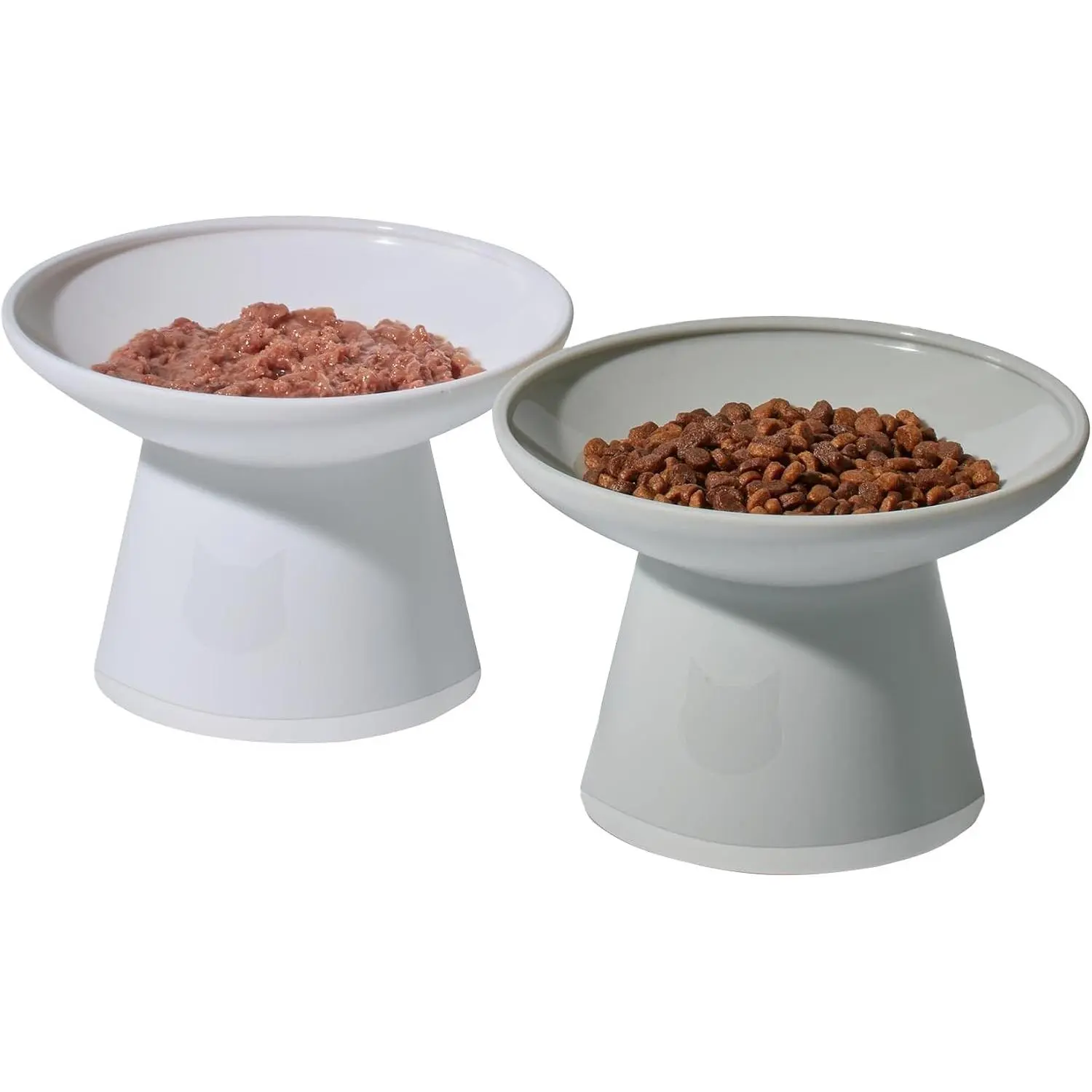 BPA-Free Extra-Wide Elevated Cat Food Bowls, 2-Pack (Classic), Two-Pack