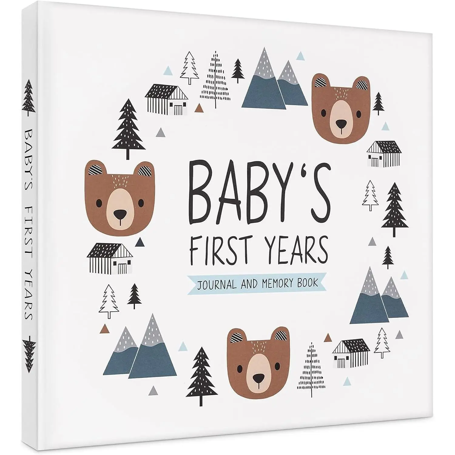 Baby Memory Book for Baby Boy or Girl – Timeless Woodland Baby Journal Scrapbook Photo Album for First 5 Years – Milestone Keepsake to Record Every Event from Birth to Age 5(Gift)