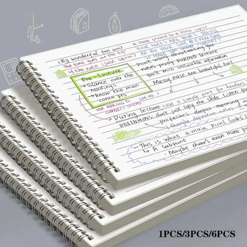 Thick Spiral Notebook, 60 Sheets 8mm Dotted Paper, Smooth Writing, Secure Binding, Ideal for Students, Office Use, Stationery Supplies
