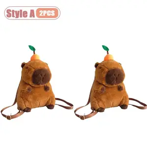 Capybara Plush Backpack Mini Fresh Style Cute Cartoon Animal Backpack for Women A Kawaii Bag for School and Travel