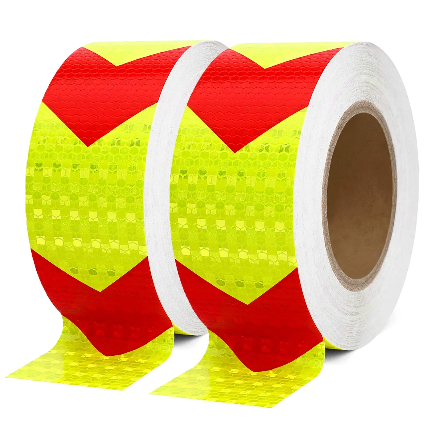 High-Visibility Red/Yellow Conspicuity Tape, 2in x 100ft Roll, Automotive Reflective Strip for Trailers, Trucks