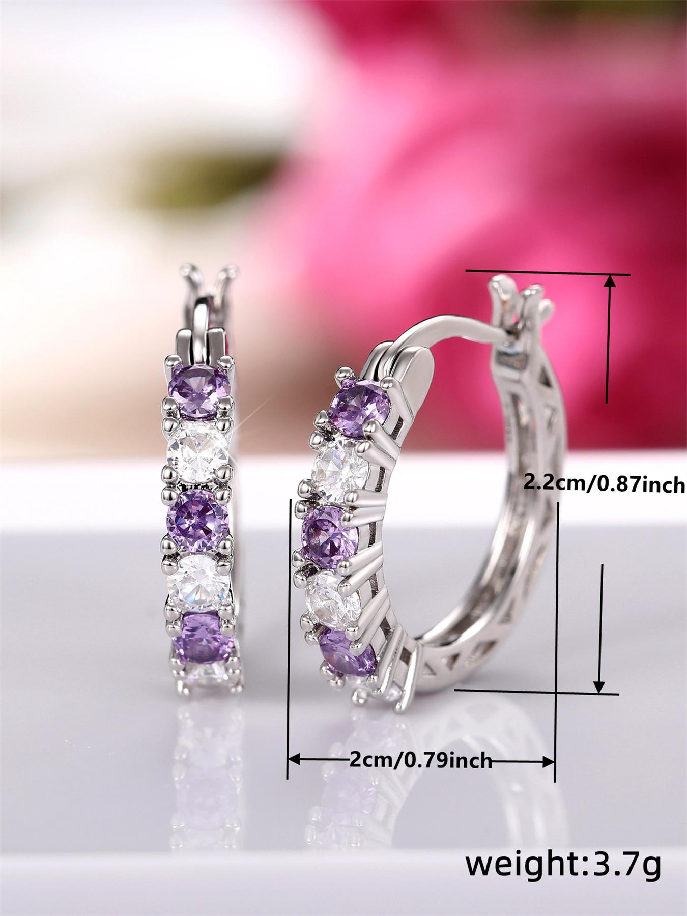 Fashion Artificial Zircon Decorated Hoop Earrings, Anniversary Wedding Party Earrings, Fashionable Jewelry Gift for Women