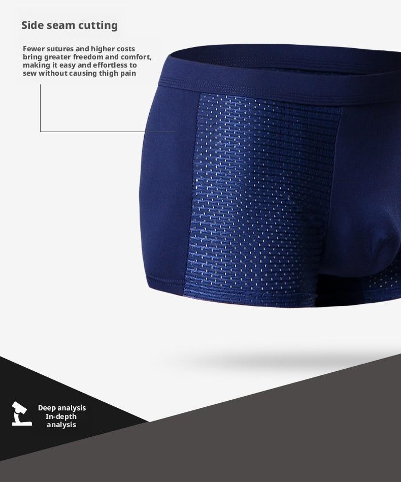 Men's Ice Silk Breathable Mesh Boxer Briefs Ice Silk Bamboo Fiber Moisture Wicking Quick Dry Soft Comfortable Cool Anti Odor Underwear For Summer Daily Wear Workout Gym Sports Casual Hot Weather 4 Pack Multicolor