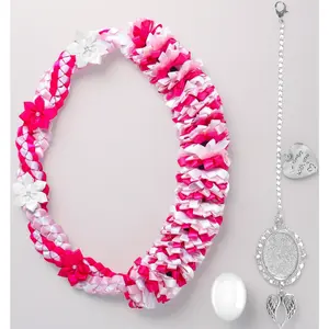 2026 Graduation Lei – Double Braided Ribbon Necklace with Photo Charm – Class of 2026 Graduation Leis for Gifts & Ceremony