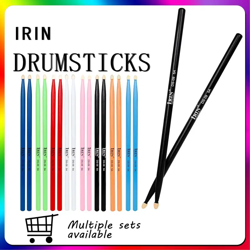 Professional 5A Non-slip Drum Kit, Drumsticks, Drumsticks, Multi-color and Colorful Color Scheme Optional Jazz Drum, Full Set of Universal Percussion Accessories