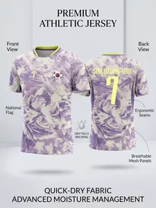 2026 Special Edition Flower Quick-Dry Soccer T-Shirt, High-Performance Fabric, Cultural Pattern, Sporty Fit, Men's Sports Wear