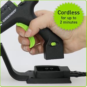 Cordless/Corded High Temperature Mini Hot Glue Gun With Detail Tip, 20 Watt, Rechargeable with Portable Heat Stand, Ideal for Crafting and DIY Projects (Black)