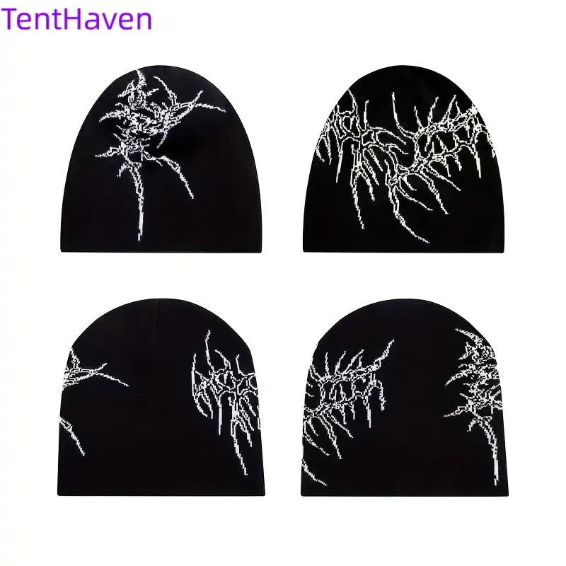 2026 New Style Jacquard Knitted Beanies, Couple Skeleton Design, Street Fashion Hip Hop Cold-Weather Sports & Outdoor Hats