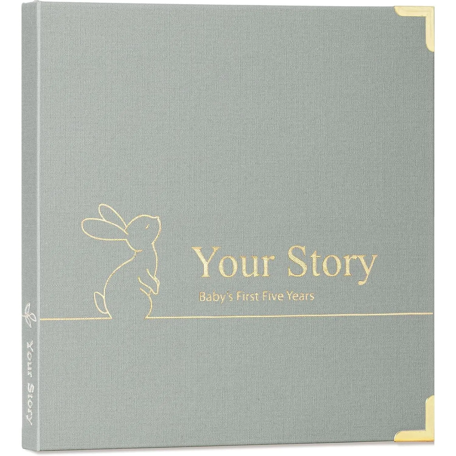 Timeless Gender Neutral Baby Memory Book First 5 Years - Keepsake Milestone Scrapbook & Journal from Birth to Age 5, Sage Green Baby Shower Gift for New Moms(Gift)