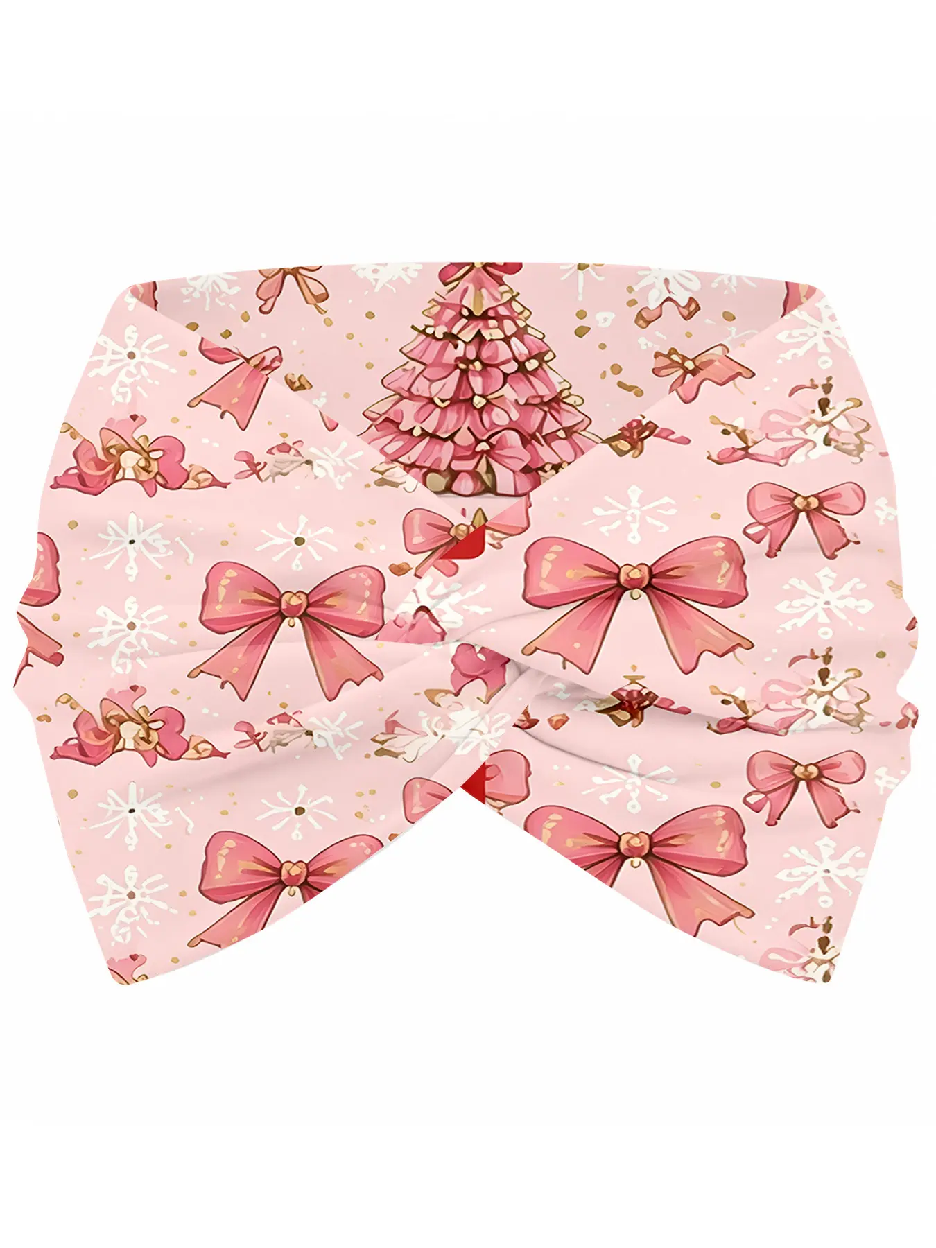 Pink Christmas Theme Headband for Women – Festive Bows, Christmas Trees, Snowflakes, Gift Boxes & Candy Canes – Perfect for Holiday Parties, Winter Celebrations, Themed Gatherings, Photoshoots & Seasonal Cheer