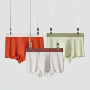 6-Pack, 2026 new solid color Class A cotton seamless men's underwear pure cotton boys boxers boxers Cooling Microfiber Briefs multiple open crotch