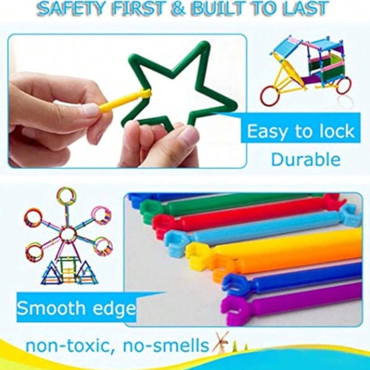 200 Pcs Magic Wand Building Blocks Random Color Shape Educational Engineering Toy STEM Learning Gift for Kids Birthday Christmas Party Favors