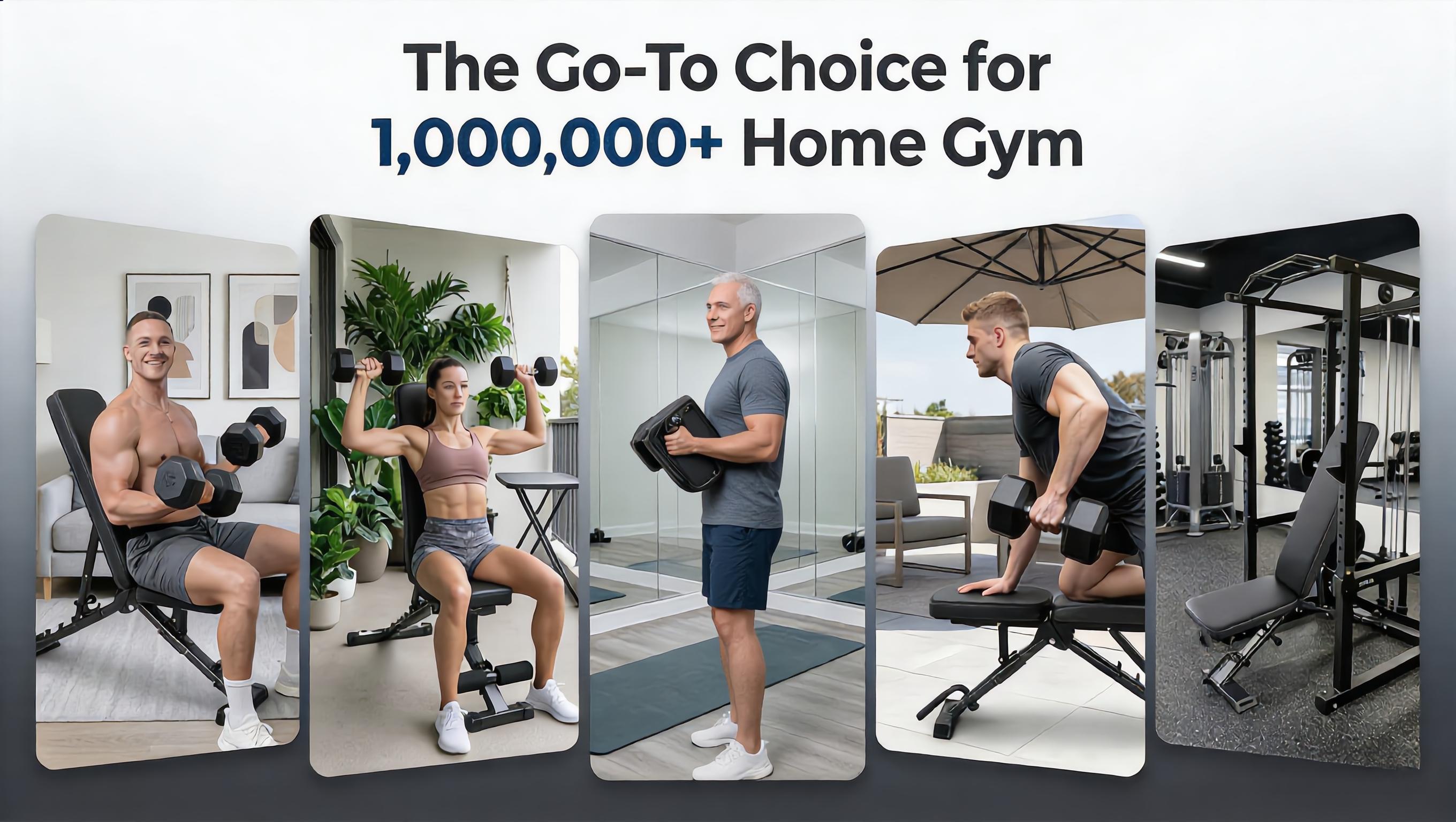 [Fahuac] 2-in-1 Adjustable Weight Bench with Resistance Bands - Foldable Dumbbell Bench for Home Gym, Flat/Incline/Upright Positions, 46x13x48in, Full Body Strength Training.