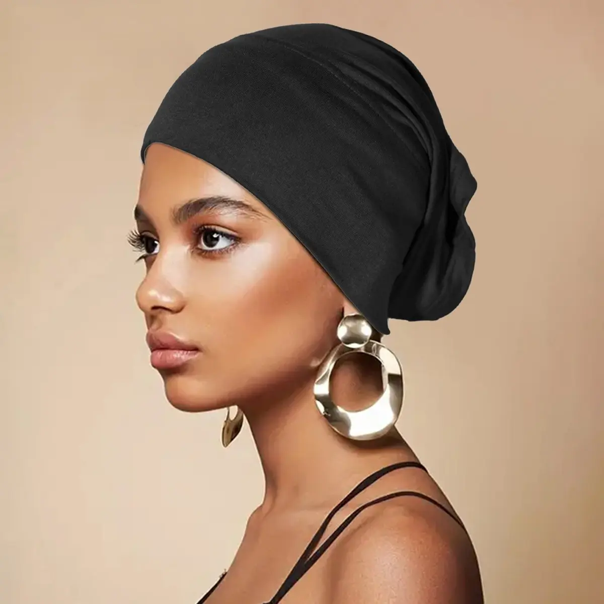 Women's Silky Cylinder Underscarf Cap, 10 PCS Solid Color Pack, Elastic, Breathable and Non-Fading Headscarf Base Layer, 21% (Inclusive) - 30% (Inclusive)