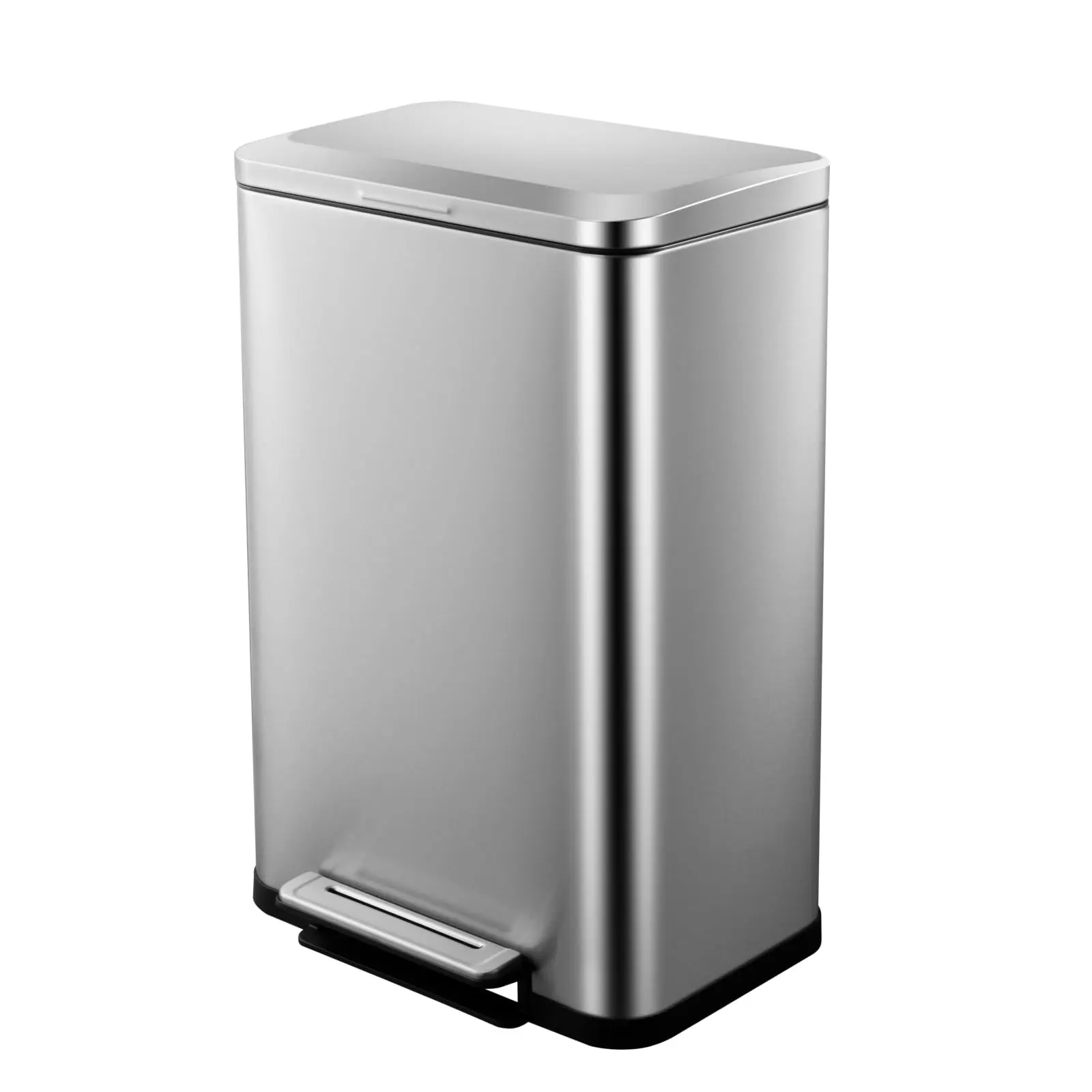 Garvee 13 Gallon Tall Kitchen Garbage Can, Hands-Free Stainless Steel Rectangular Trash Can with Fingerprint-Resistant Soft Close Lid, Ideal for Kitchen, Office, and Bathroom Use