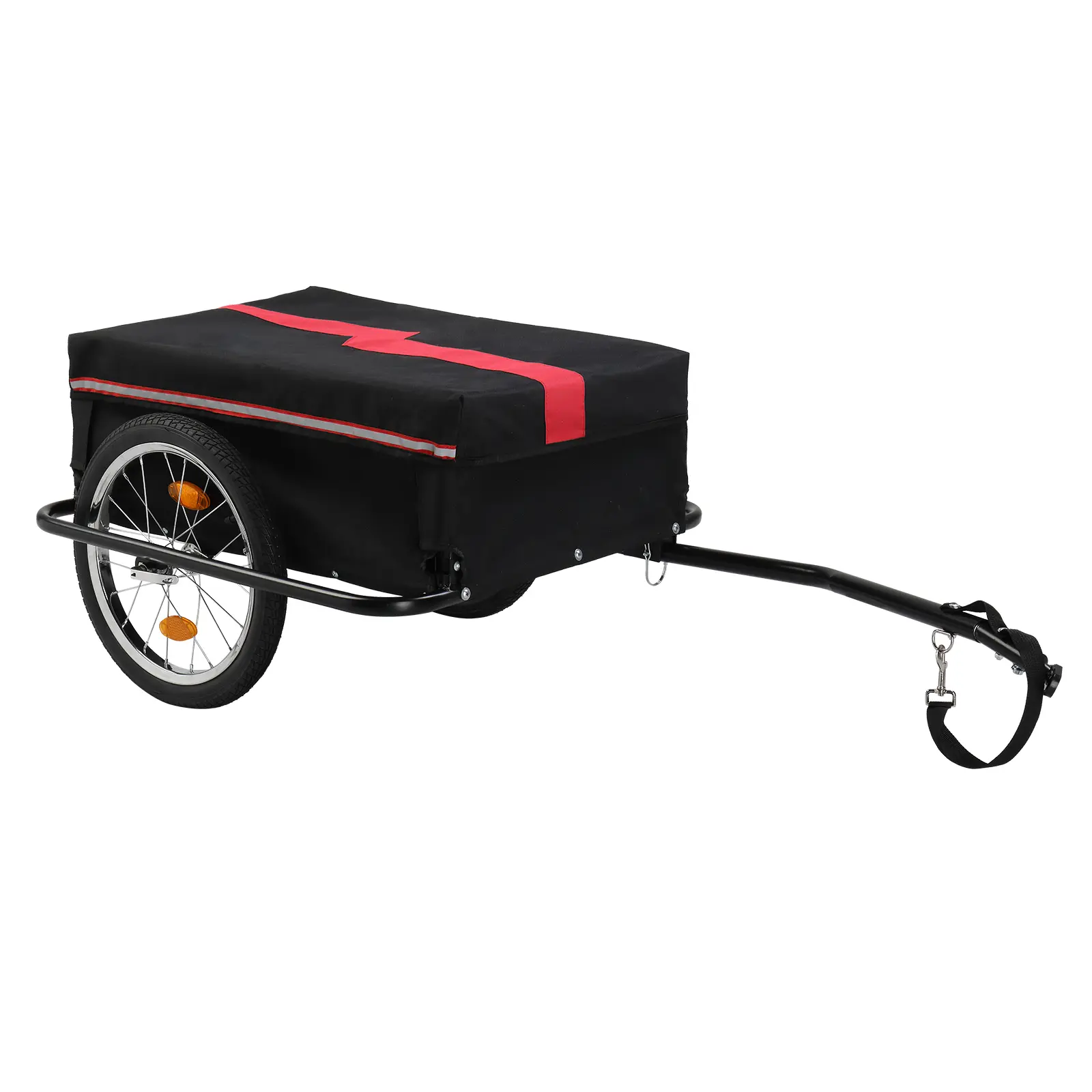 Summerwins Heavy Duty Covered Cargo Cycling Trolley - 40kg/88.18lbs Load, 140x68x48cm Size, Waterproof Thick Fabric Top Cover Shield, 2x16-Inch Alloy Wheels, Removable Easy Storage for Outdoor Picnic Transport