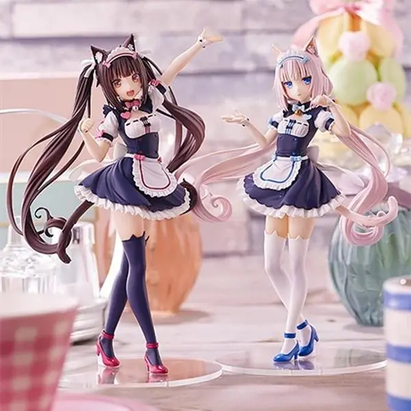 Nekopara Chocola Vanilla KO Figurine Cute Character Models Desktop Ornaments Trendy Toys Kawaii Garage Kit chassis statue Gifts