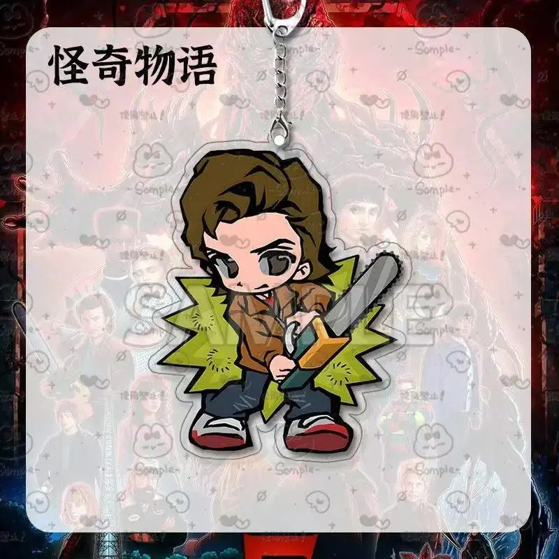 For Stranger Eleven Peripherals Acrylic Pendnat American Comic Style Joyce Byers Figurine Acrylic Keychain Max Mayfield Toys Boy