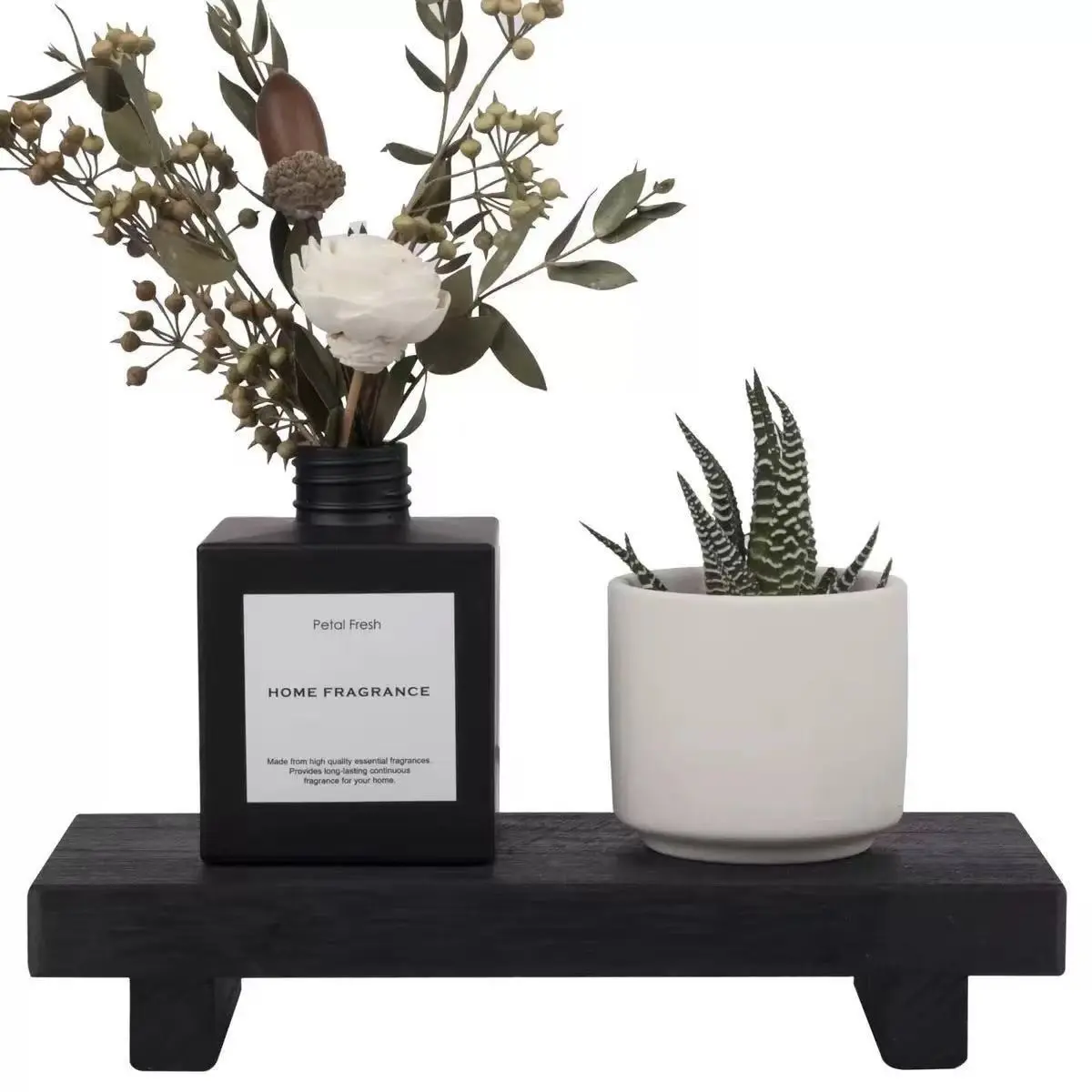Rustic Style Wooden High Edge Tray, Small Farmhouse Bathroom Decorative Wood Base, Soap Candle Plant Display Rack, Bathroom Accessories Holder, Bathroom Decor Supplies