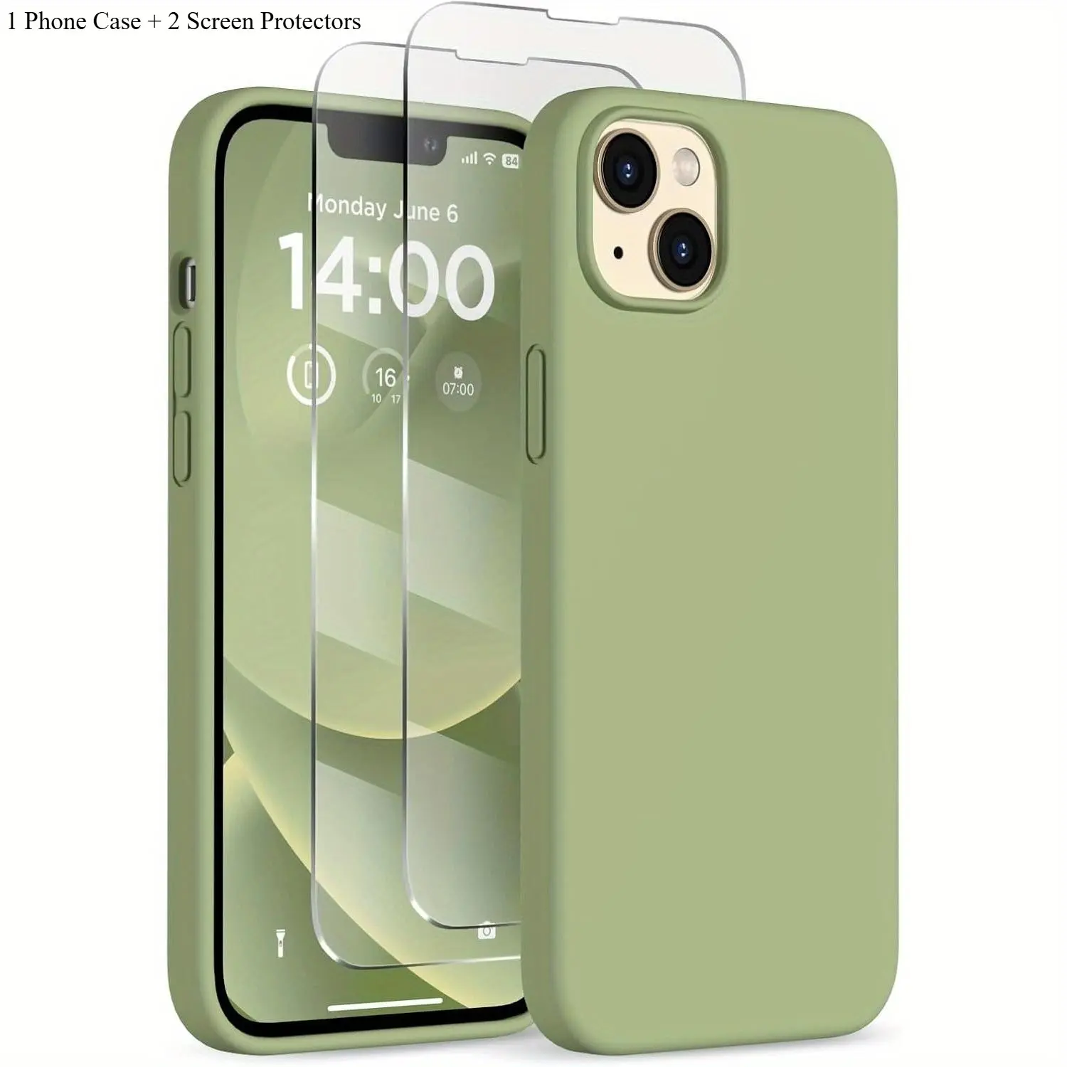 3 PCS [1 Phone Case with 2X Clear Screen Protectors] Liquid Case Full Body Shockproof Protective Cover Cellphone Accessory Slim Thin Phone Case [with 2X Screen Protectors] for iPhone 17 16 15 14 13 12 11 Pro Max