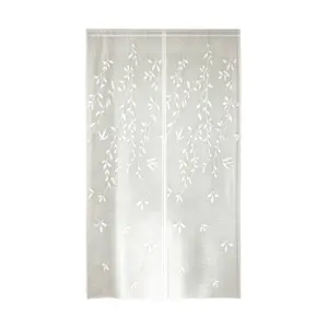 1pc Japanese Noren Door Curtain, Semi-Sheer Doorway Curtain with Willow And Bird Print, Privacy Room Divider for Kitchen, Bedroom, Bathroom, Easy Installation, Farmhouse Home Decor