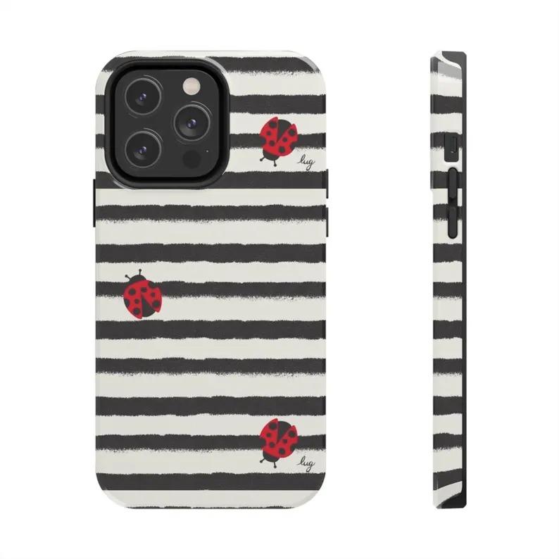 Chic Stripe Ladybug Phone Case, Gorgeous & Stylish Phone Case For Girl iphone 17 pro phone cases iphone 14 promax Personalized Mixcolor Chic Stripe Ladybug Phone Case, Gorgeous & Stylish Phone Case For Girl iphone 17 pro phone cases iphone 14 promax Personalized Mixcolor