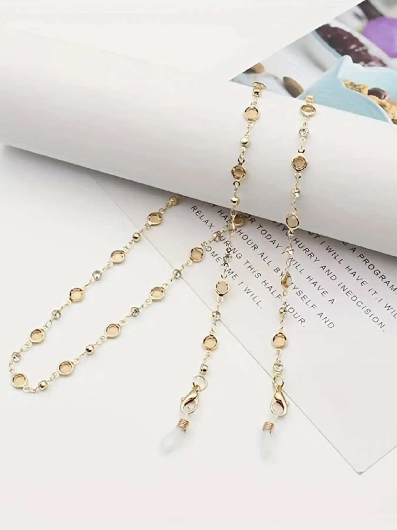 Fantasy Theme Eyeglass Chain, Fashionable Decorative Eyewear Chain, Multicolored Gemstones, Durable Plating, Birthday Gift