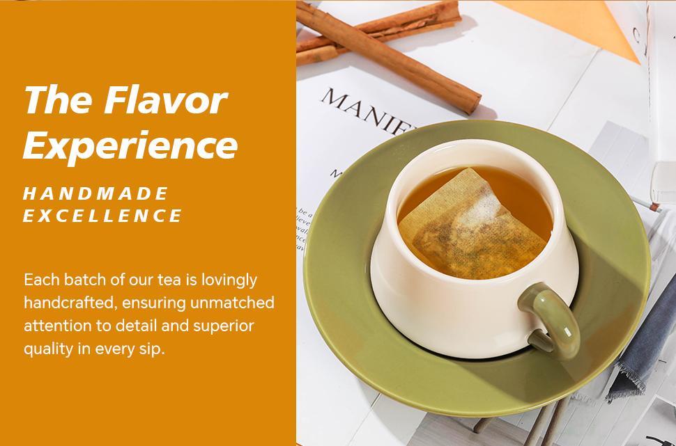 Turmeric Cinnamon Tea - 90g Tea Bags with Cinnamon Ginger & Turmeric for Body & Mind Nourishment Beverage