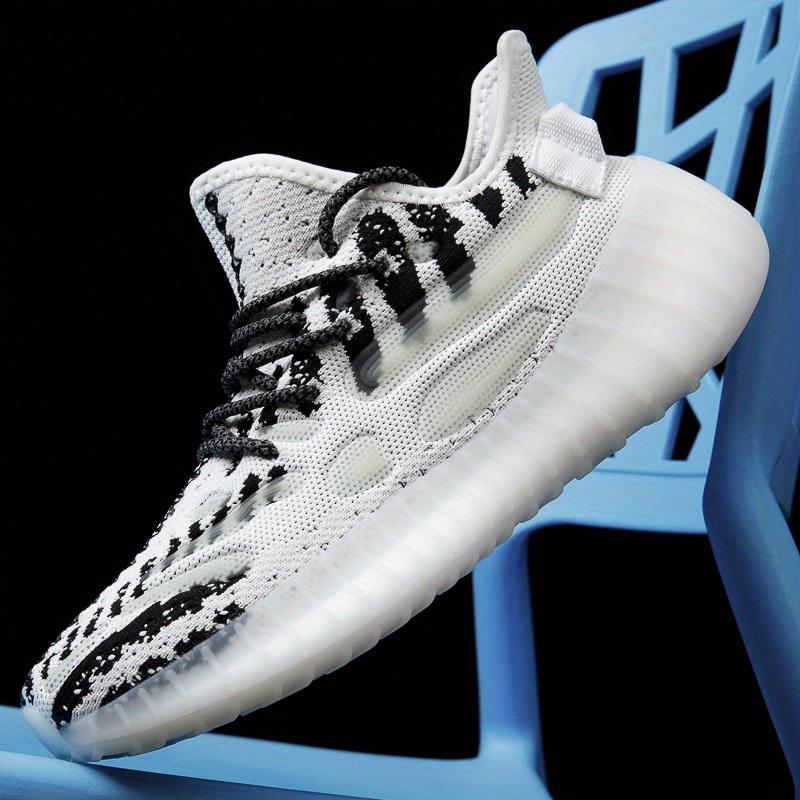 LISM Men's Coconut Running Shoes with Nightlight Accents, Lightweight Low-Top Design for Running and Casual Wear, Breathable Fabric Upper, Rubber Sole, Striped Pattern, Spring/Summer/Fall Season, Athletic Style