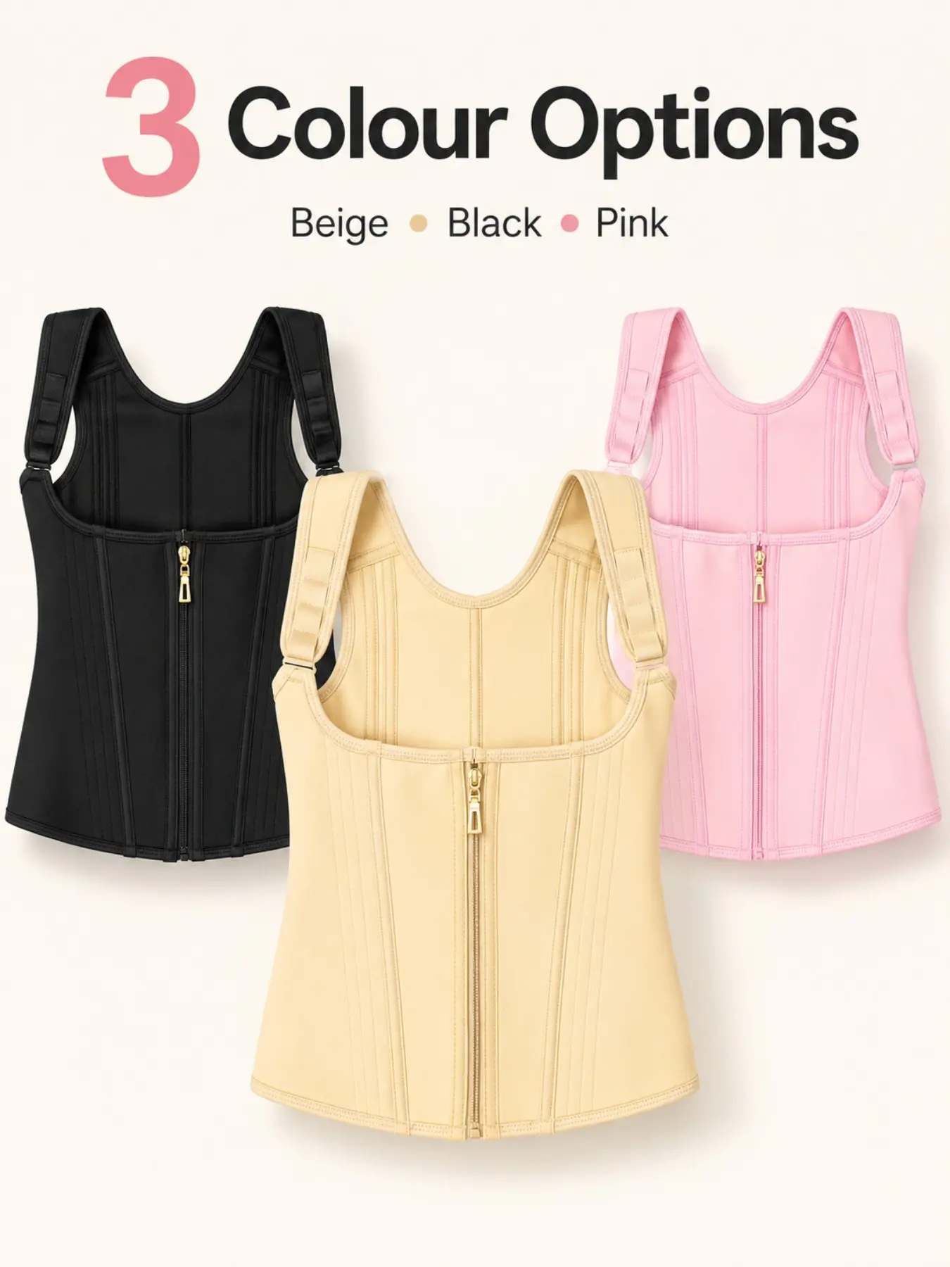 Women's Shapewear Set, 3-Piece Waist Cincher, Adjustable Shoulder Straps, Tummy Control Lingerie, Comfortable Body Shaper