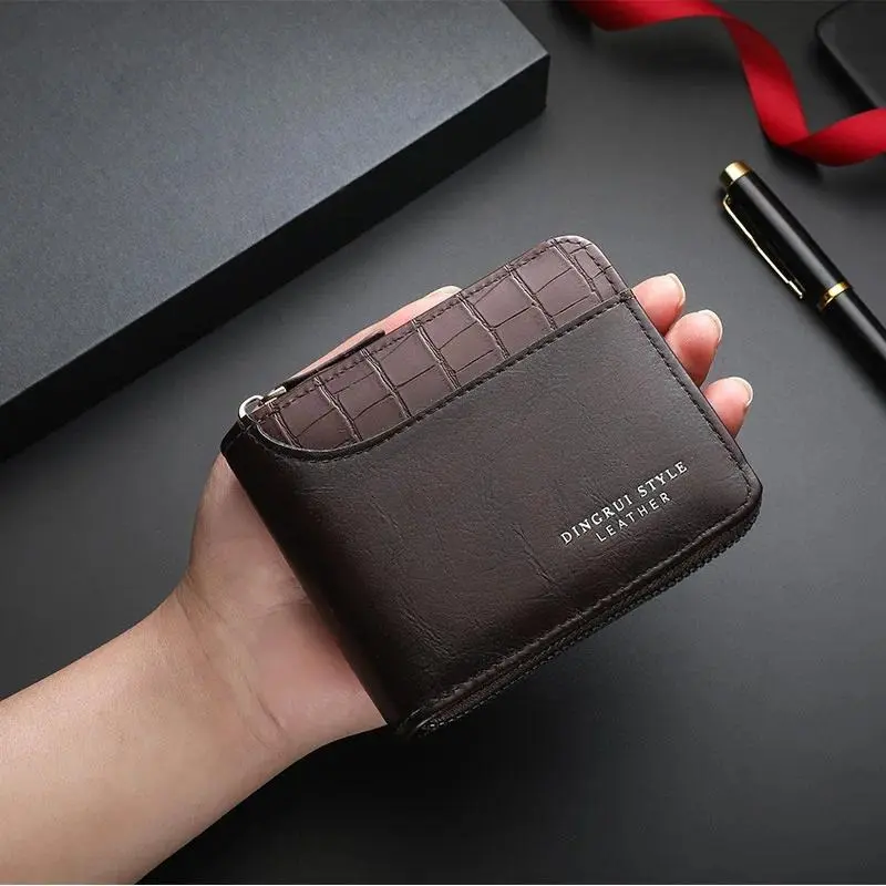 Glamorous Leather Wallet for Men, Funky and Romantic Style with RFID Blocking, Secure Zipper and a Coin Pocket