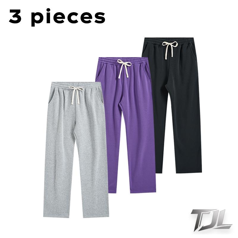 TJL Men's Regular Fit Solid Drawstring Waist Sweatpants, Casual Pocket Design Pants for Fall & Winter, Men's Trousers for Daily Wear, Yoga Training Pants, Casual Sports Pants solid drawstring waist sweatpants