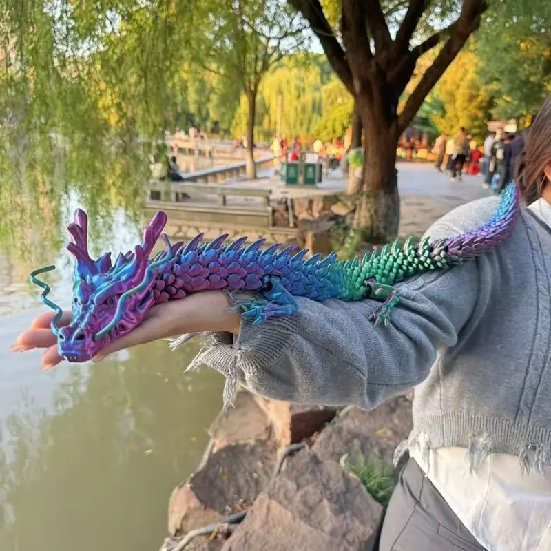 3D Printed Dragon Decorative Figurine, Fantasy Anime Theme Desktop Ornament, Sculpture Desk Decor, Perfect Holiday Gift for Easter Halloween Christmas