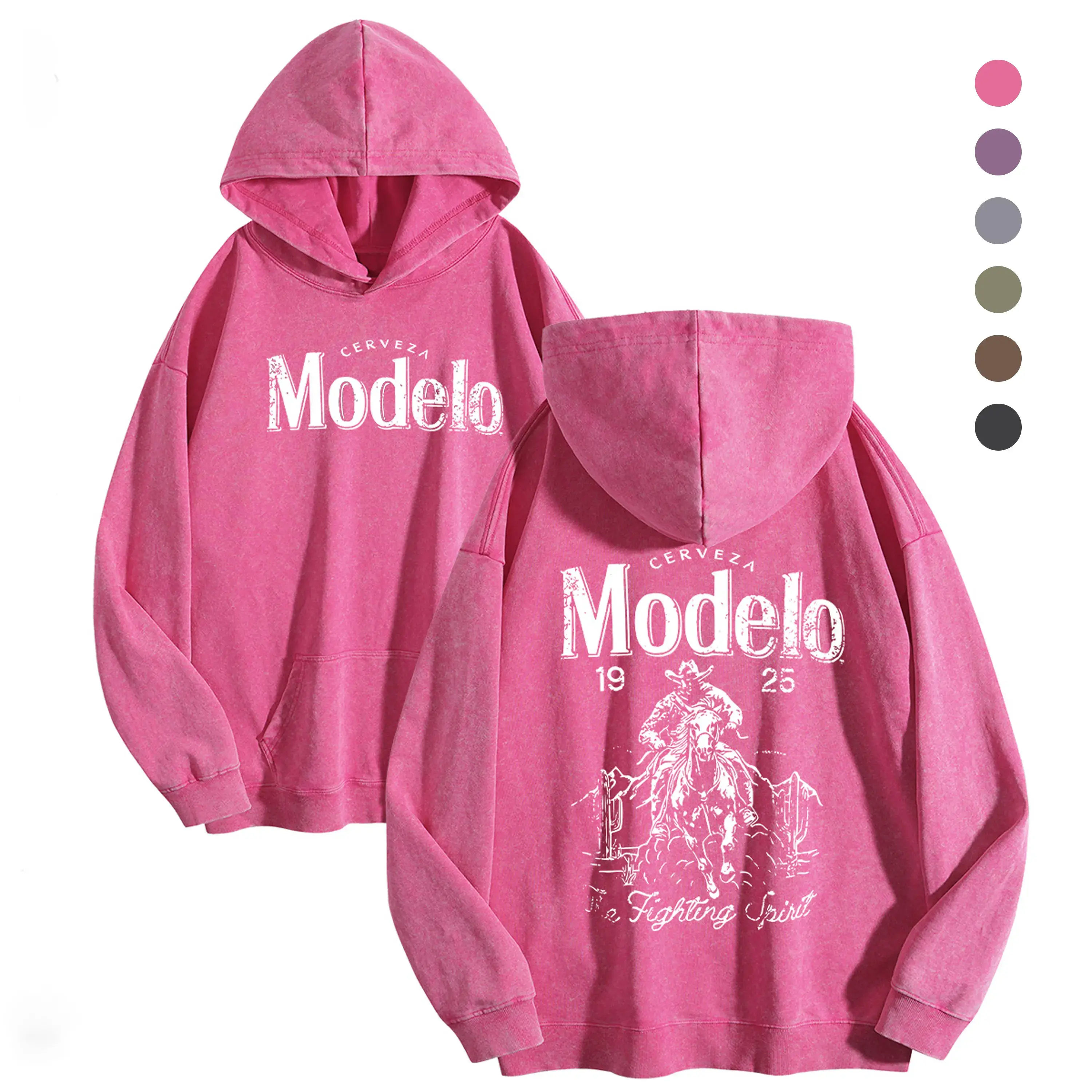 Acid Wash Cotton Hoodie with Kangaroo Pocket Ribbed Cuffs Vintage Modelo Pattern Cozy Everyday Comfort Pullover for Fall Winter Streetwear Unisex Soft Thin Sweatshirt - Fit Casual Long Sleeve - Womenswear,summerwins,summeroutfits,vacationoutfits,